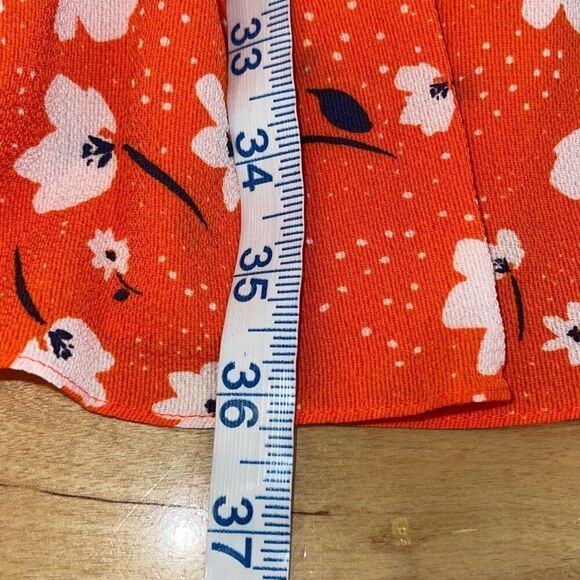 Eliza J Women's Tiered Formal Floral Soft Short Dress Red Orange Size 6 - Picture 12 of 12